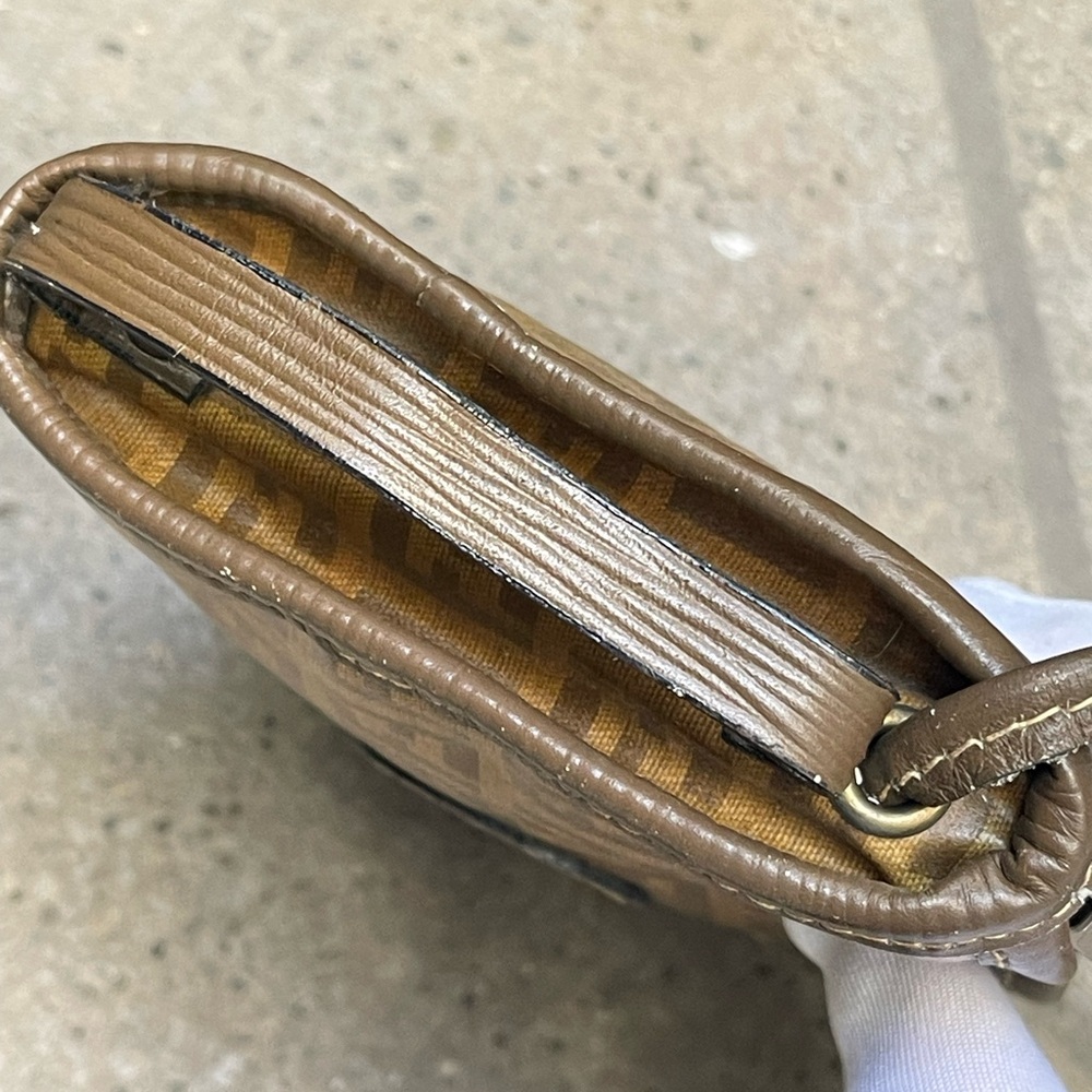 FENDI Vintage FF Zucca Small Monogram Coated Leather Crossbody Bag with COA - Picture 10 of 16
